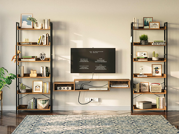 Rolanstar Bookshelf, 6 Tier Bookcase, Industrial Storage