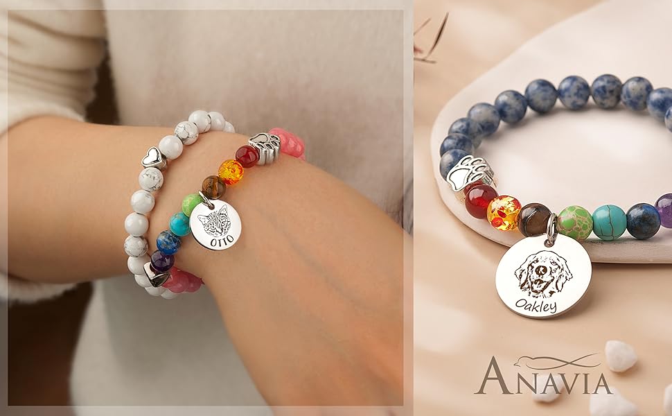 over the rainbow bridge memorial photo customization pet portrait bracelet for pet lover cat dog mom