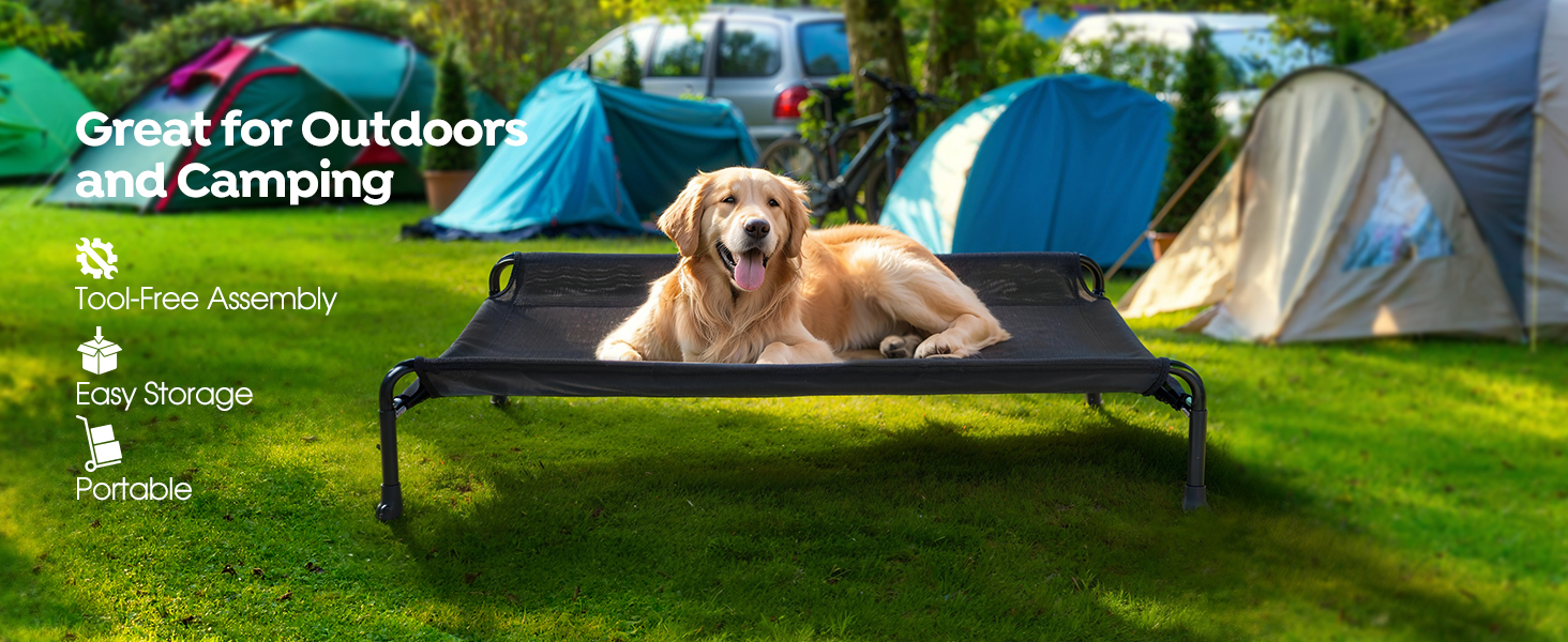outdoor raised dog bed