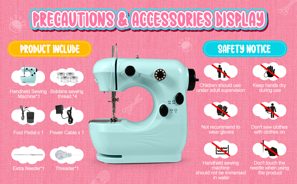 Sewing Machine, Small Sewing Machine with Extension Table for Beginners