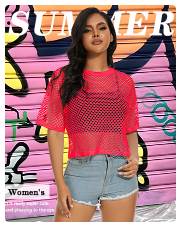 women fishnet top