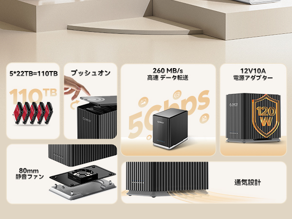Amazon.co.jp: ORICO HDDケース 5台 22TB*5 USB 3.1 Type-C HDD