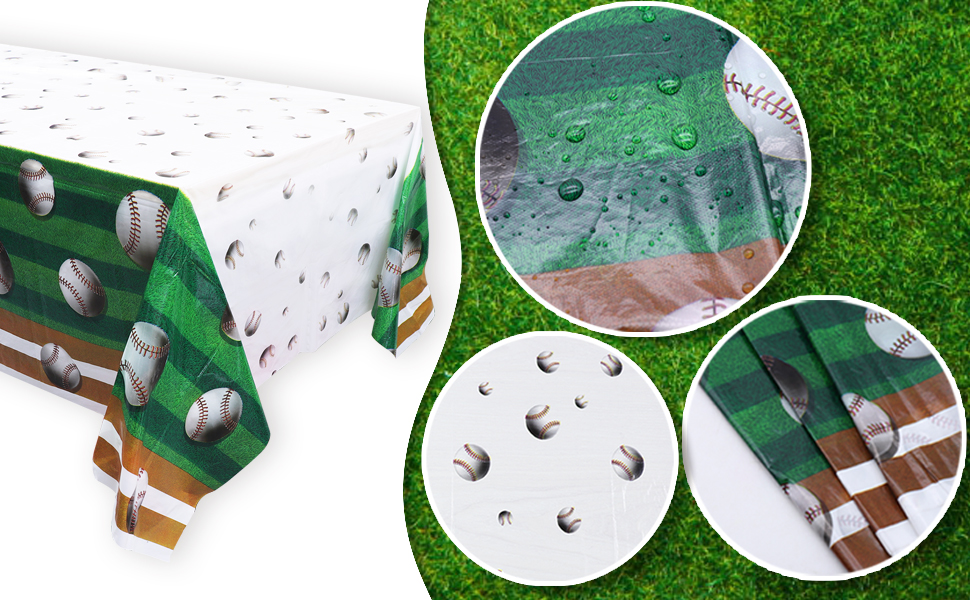BigButer Baseball Tablecloth 2 Packs Sport Baseball Party