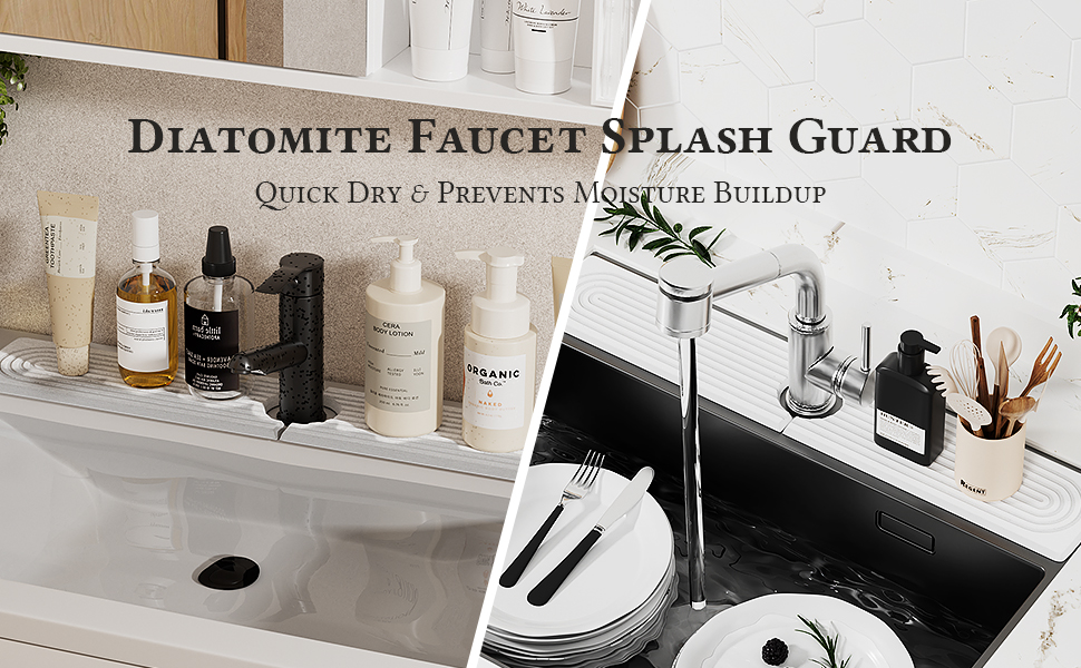 Slow Slog Quick Dry Sink Splash Guard, Instant Dry Stone