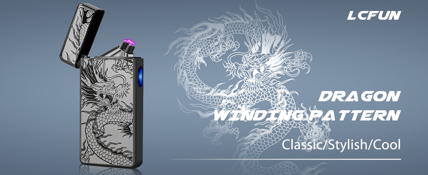 Gifts for Men Electric Lighter Rechargeable USB Plasma Dual Arc Lighter