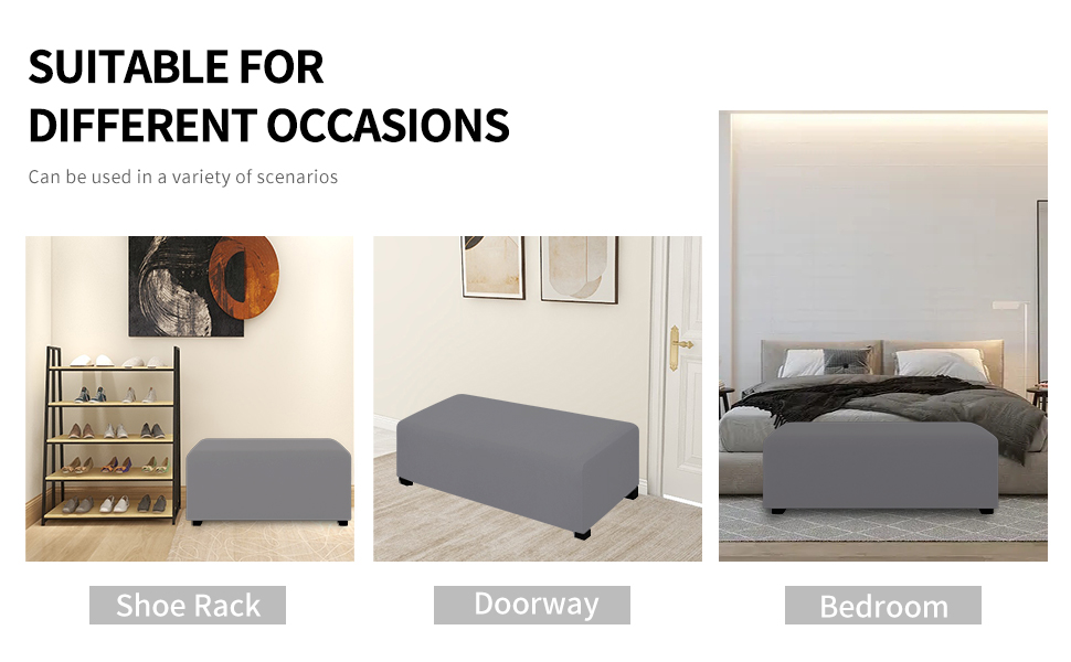 EasyGoing 100 Dual Waterproof Stretch Ottoman Cover Rectangle Folding