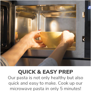 quick easy prep healthy protein pasta microwave in 5 five minutes dinner supper cheesy alfredo 