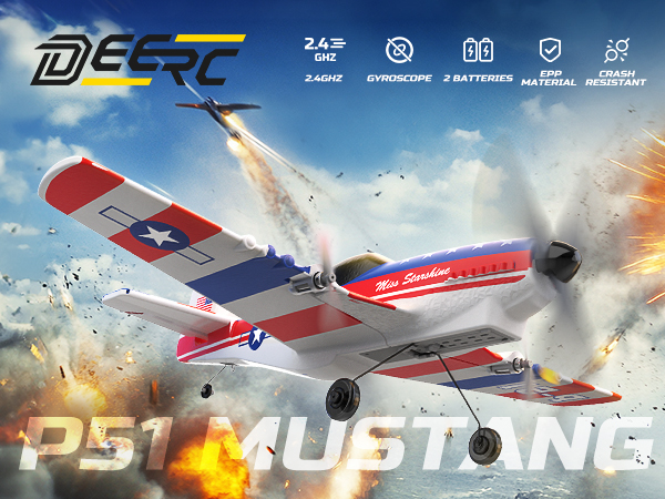 航空機・ヘリコプター UNION R/C PLANE KIT MUSTANG Amazon.com: RCSHOBBY 4 Channel Remote Control Airplane 2.4
