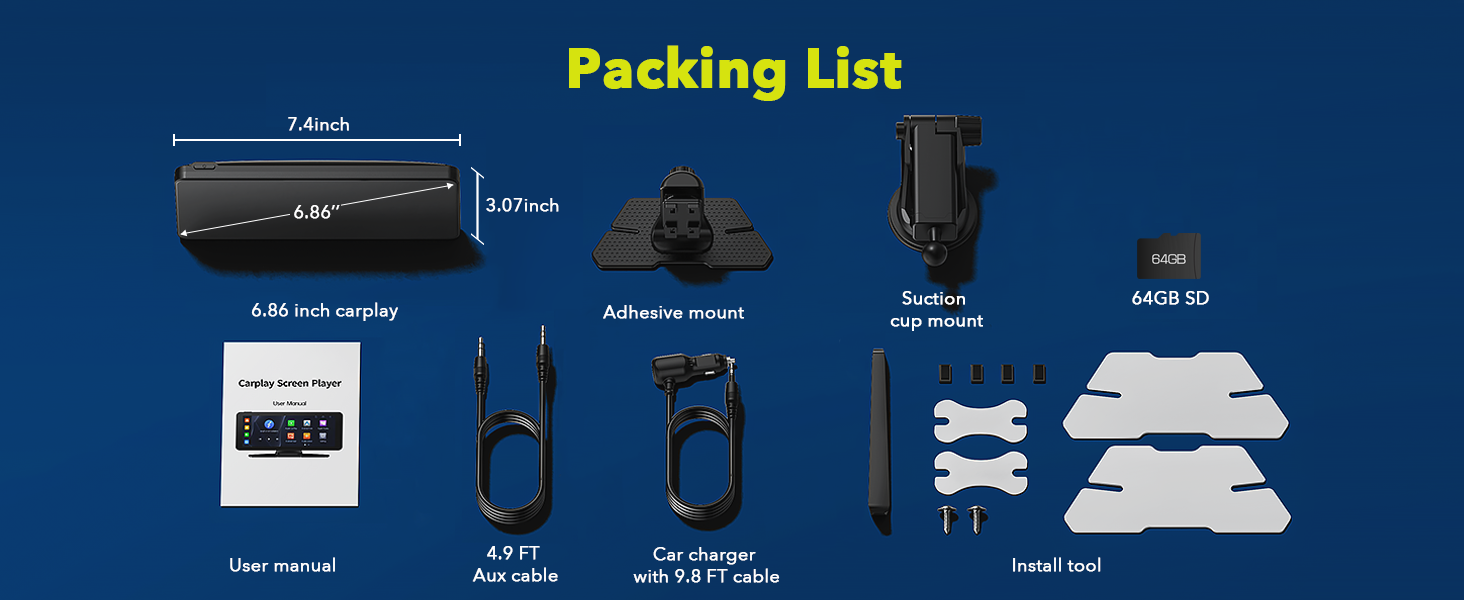car screen package list