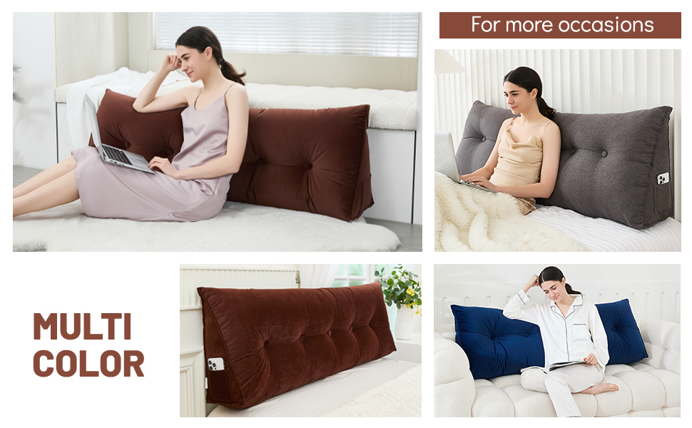 Zelladorra Headboard Pillow for Bed,Triangular Wedge Pillow Headboard Positioning