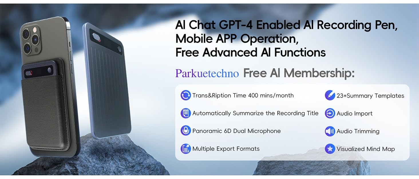 Parkuetechno AI Voice Recorder