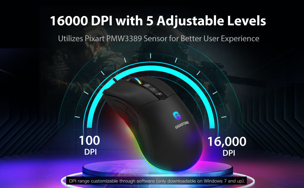 16000 dpi gaming mouse