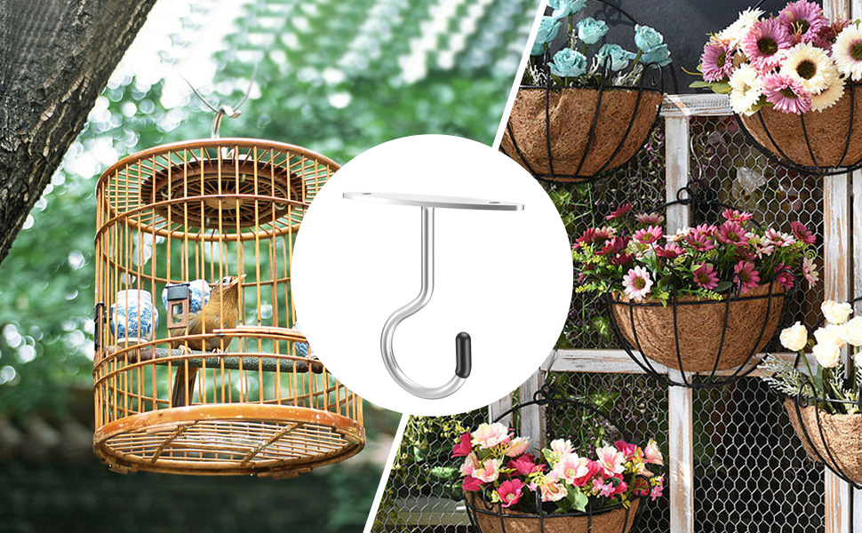 GEZIDEA Ceiling Hooks for Lanterns,Stainless Steel Wall