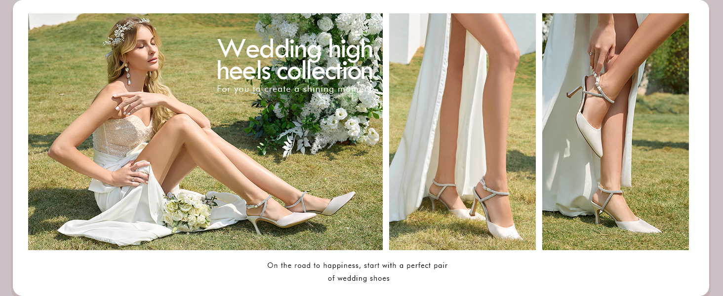 Women Rhinestone Heels Kitten High Satin Pumps 