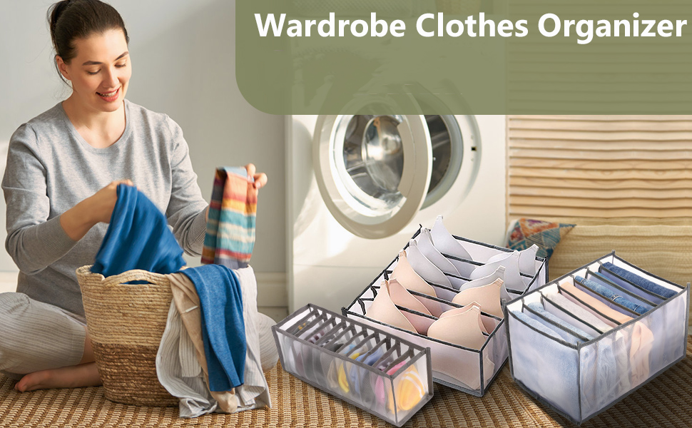 YZK 6-Pack Drawer Organizers - Upgraded Wardrobe Storage