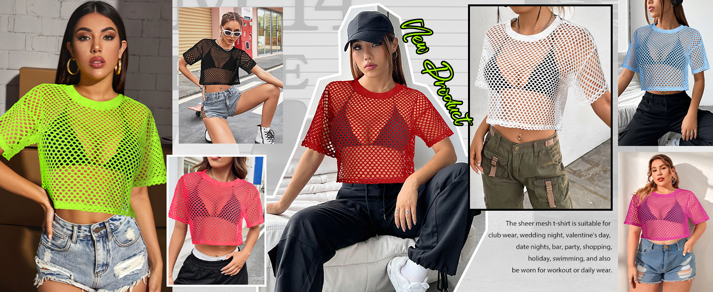 See Through Cover Up Fishnet Shirt