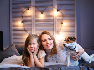 Family indoor string lights decoration party