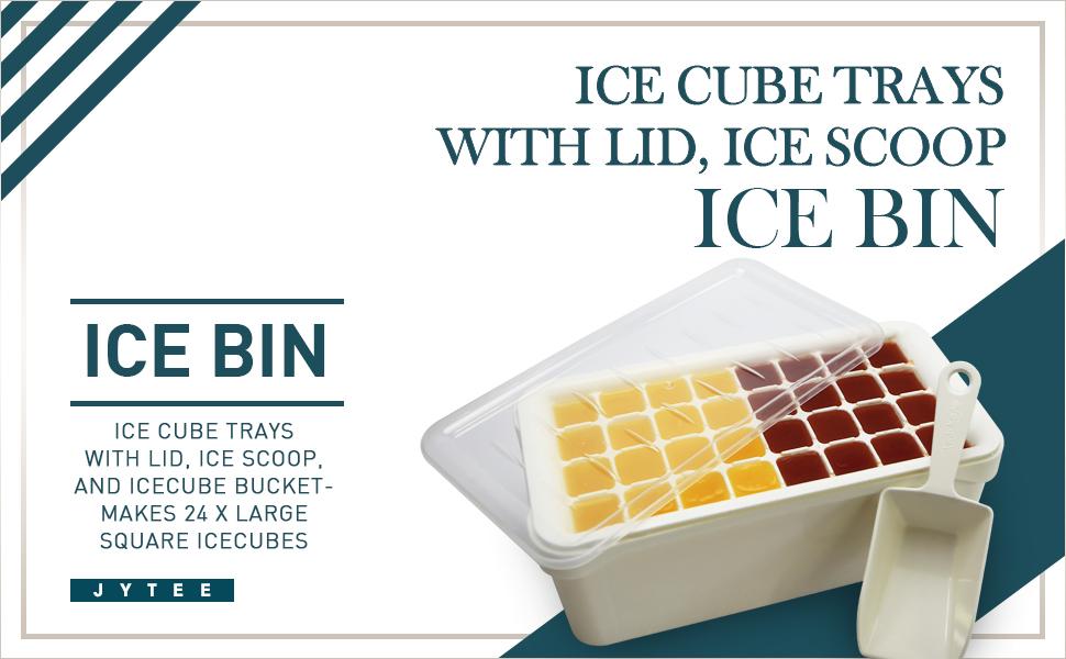 Ice Cube Bin with Scoop and Trays, Lids Use It as a