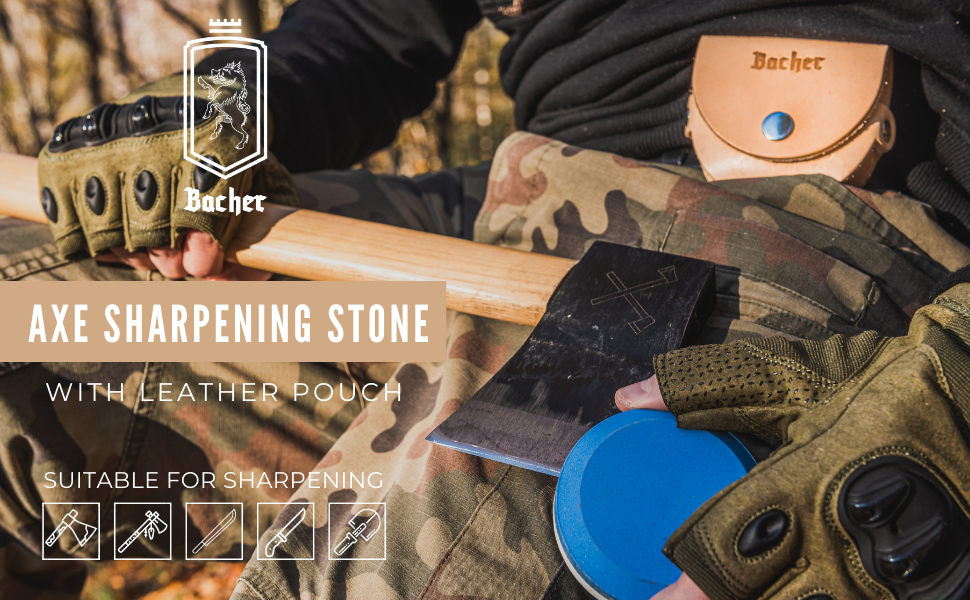 BACHER Axe Sharpening Stone Puck Hatchet Sharpener