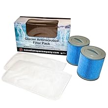 two 50 Sq Ft Glacier Antimicrobial filters as well as two Glacier Pre-Filter Screens