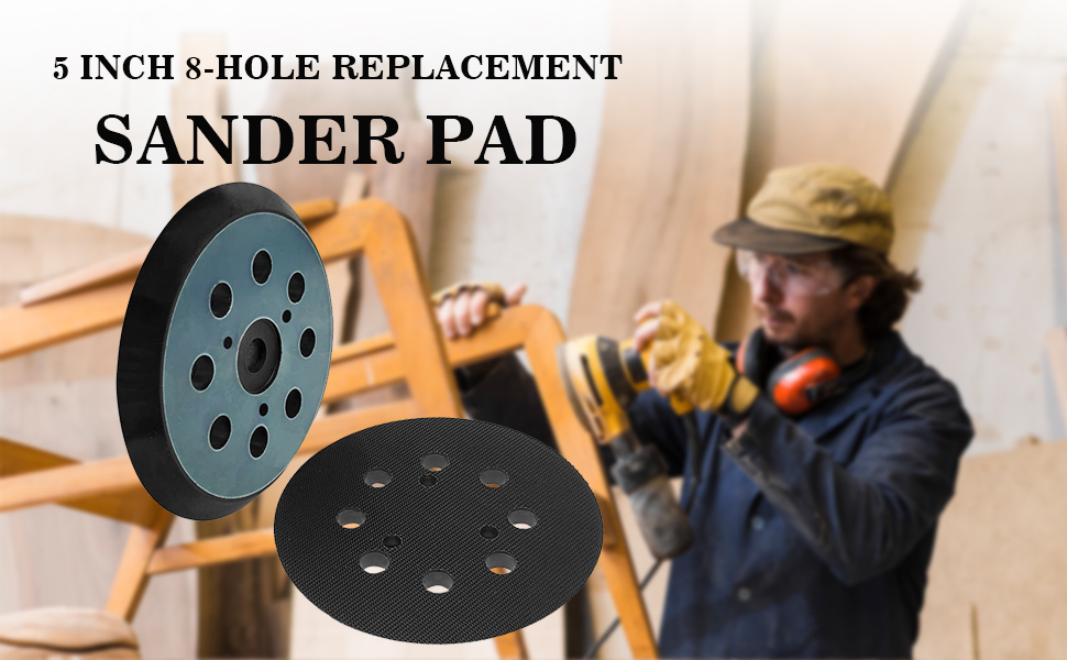 2PCS 5 Inch 8 Hole Hook and Loop Orbital Sander Replacement Pad for Dewalt MakitaFits D26451