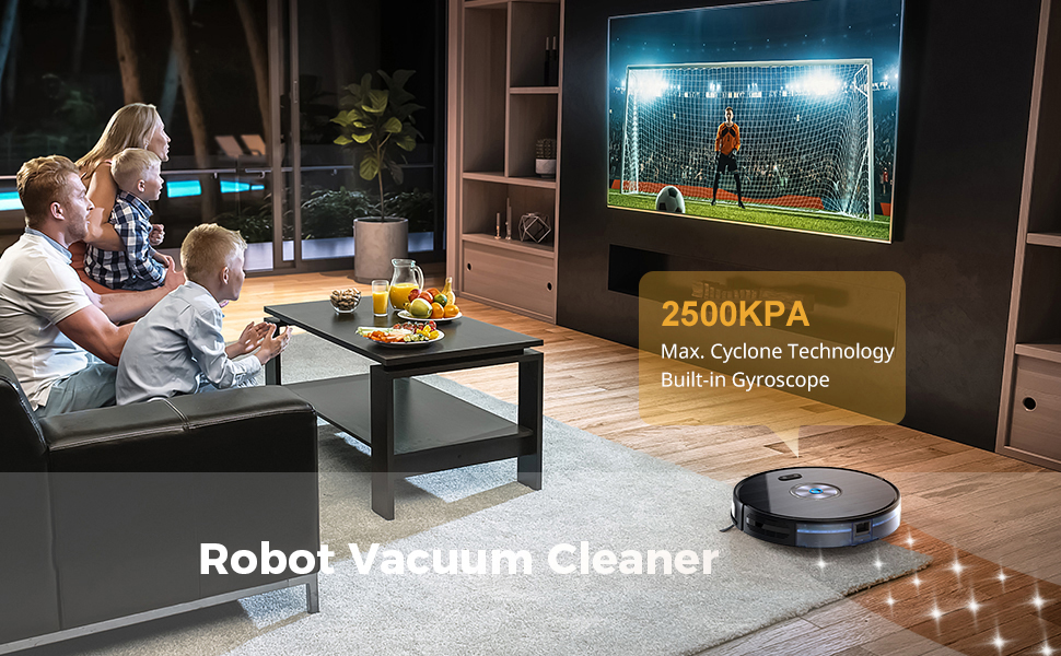 Zimak Robot Vacuum Cleaner with mop, 2500Pa Suction with 6 Cleaning