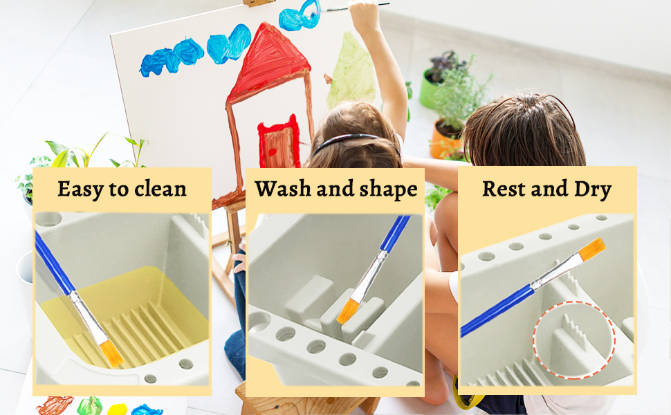 Paint Brush Basin,Multifunction Paint Brush Tub with Brush