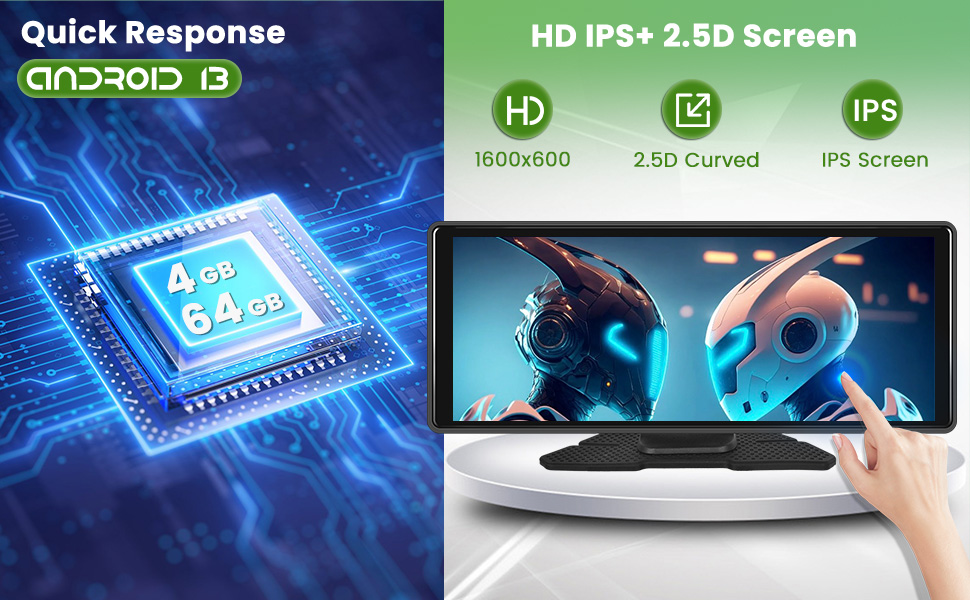 [Android 13/4+64G] Portable Car Radio Reciever with Wireless Carplay