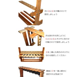 ロッドスタンド 11本 国産ヒノキ製 小物置き5枚棚 完成品（組み立て不要） ロッドスタンド 11本 国産ヒノキ製 小物置き5枚棚 完成品