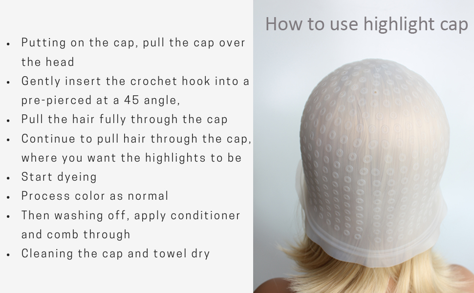 2 PCS Prepunched with Holes Silicone Highlight Caps Hair