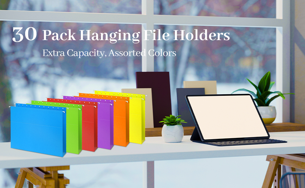 30 Pack Extra Capacity Hanging File Folders Reinforced
