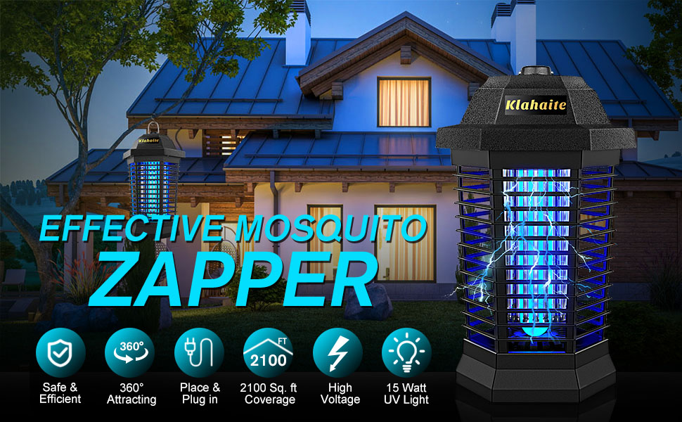 Klahaite Bug Zapper Outdoor, Mosquito Zapper Indoor