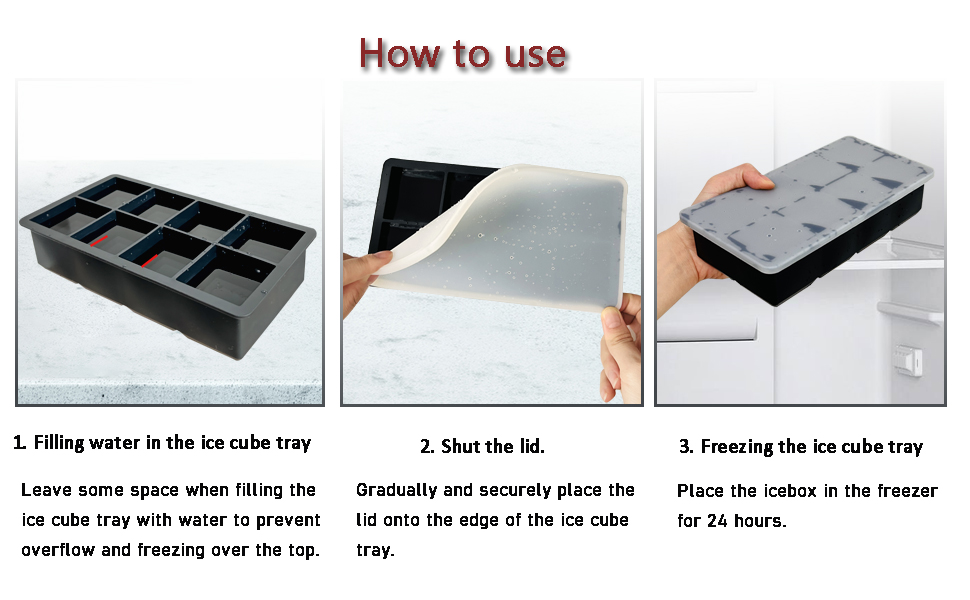 TeQable Premium Large Ice Cube Tray Big 2Inch Square