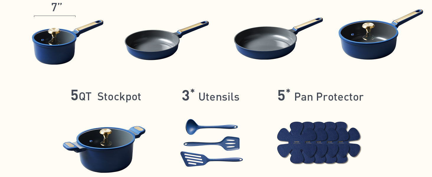 sensarte frying pan granite cookware set carote stock pot with lid non toxic cookware saucepan