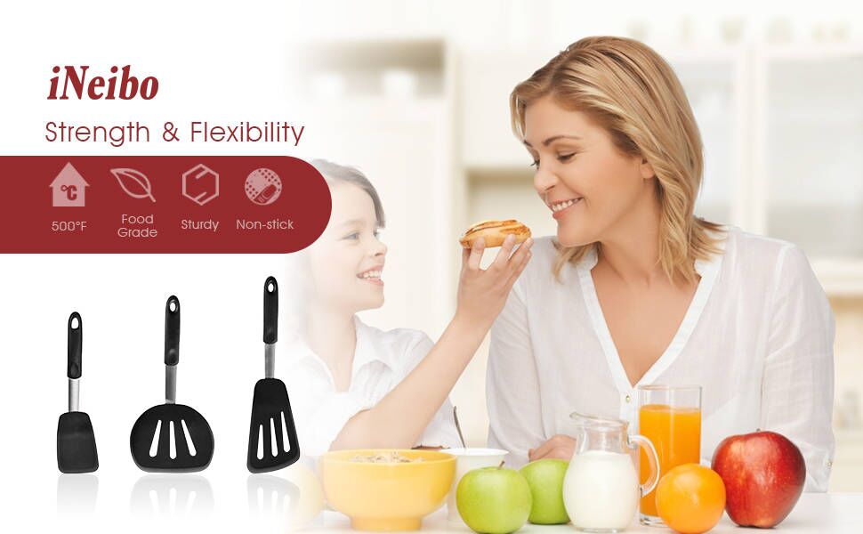 Turner Spatula Set, Kitchen Spatulas Turner, Stainless Steel & Premium