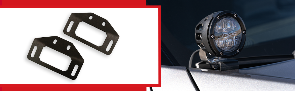 Left white box red border shows black hardware, right box shows mounted roof LED light