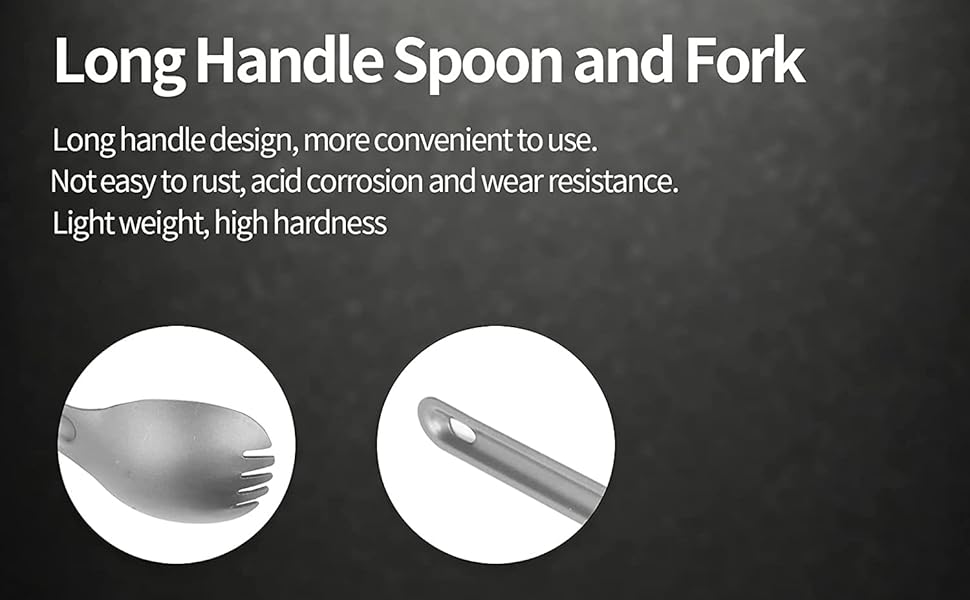Long Handle Spork or Spoon Lightweight Long Handle Spork/Spoon Metal