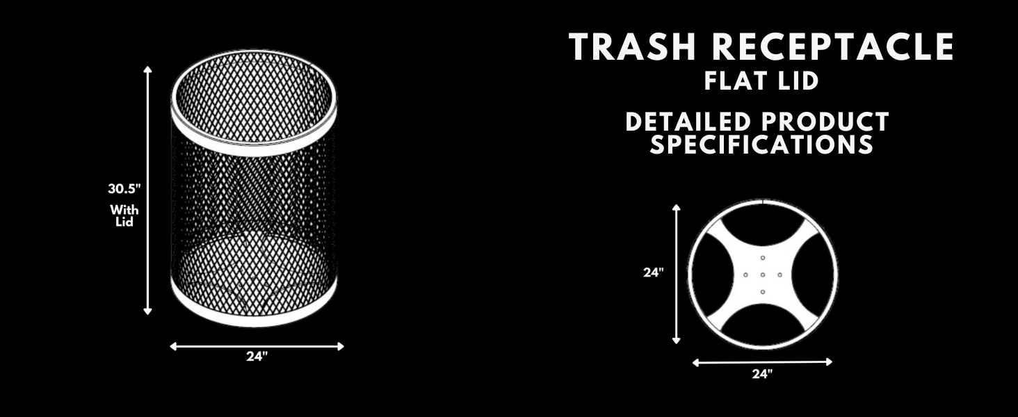 Flat Lid Trash Receptacle