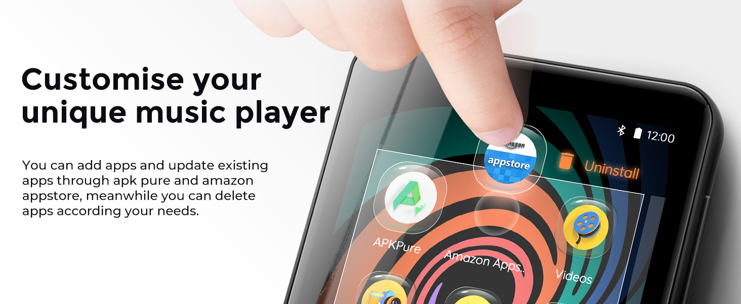 160GB MP3 Player with Bluetooth and WiFi, innioasis Music Player with