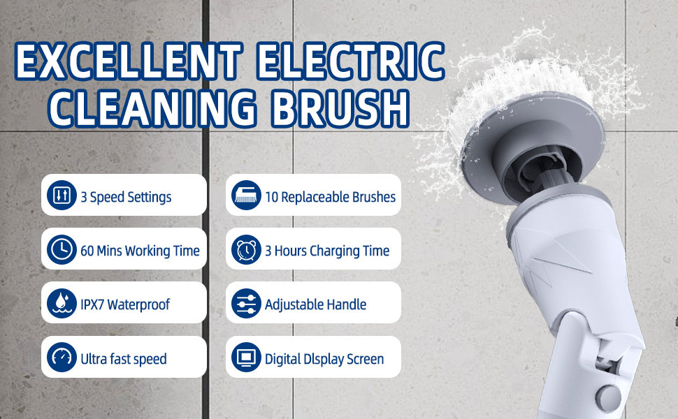 Electric Spin Scrubber, New Cordless Household Cleaning