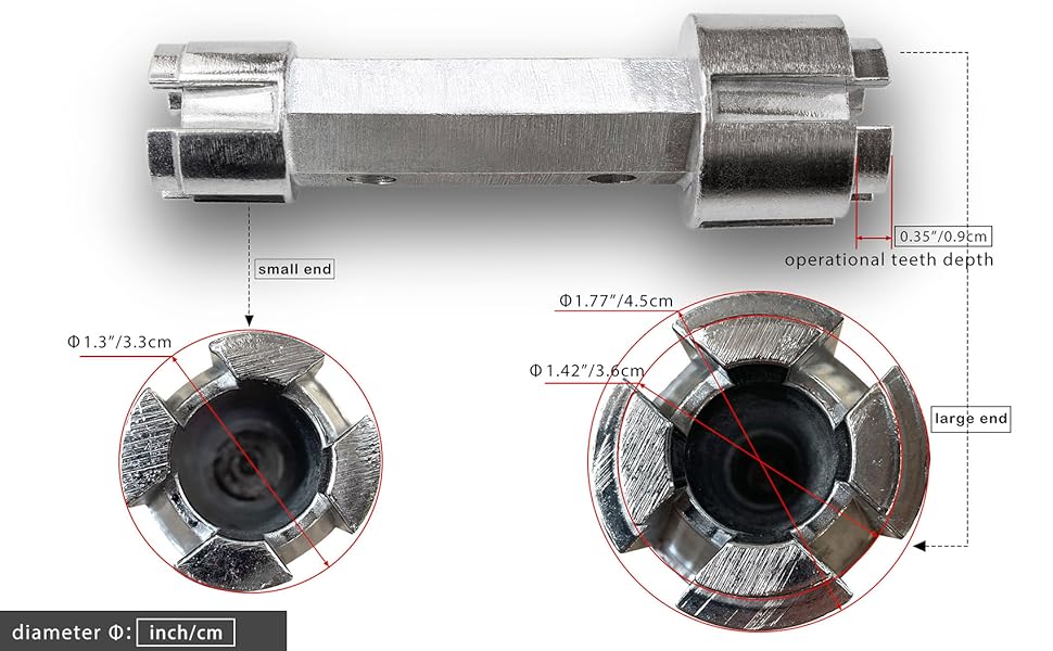 Tub Drain Remover Wrench Removal Tool Dual Ended Dumbell Wrench Heavy