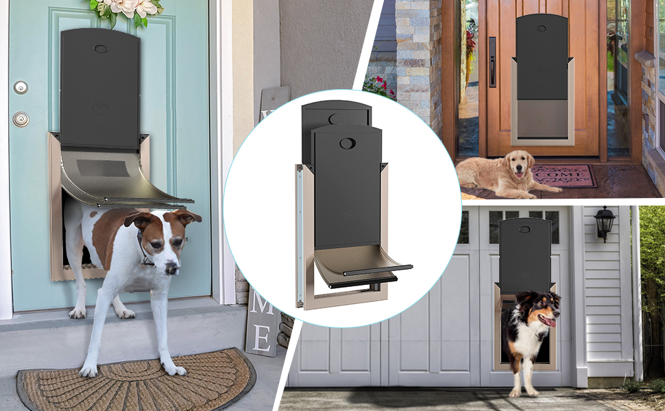 CAREMYWORLD Large Dog Door with Aluminum Frame, Double