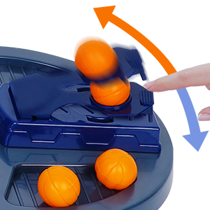 The ball that was bounced into the hoop will slide down the pipe into the opposing team's court 