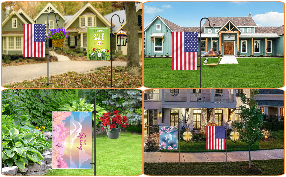 LOPANNY Large Garden Flag Holder Stand Pole for 28 x 40