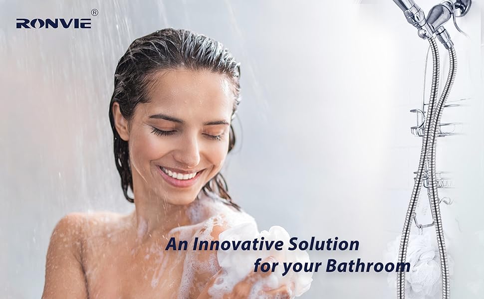 Ronvie Shower Hose 2m, Stainless Steel Shower Pipe Extra Long AntiKink