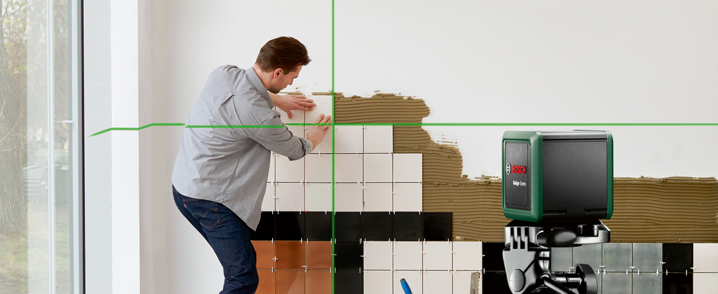 Bosch Cross line Laser Quigo Green with Universal clamp MM 2 (Green