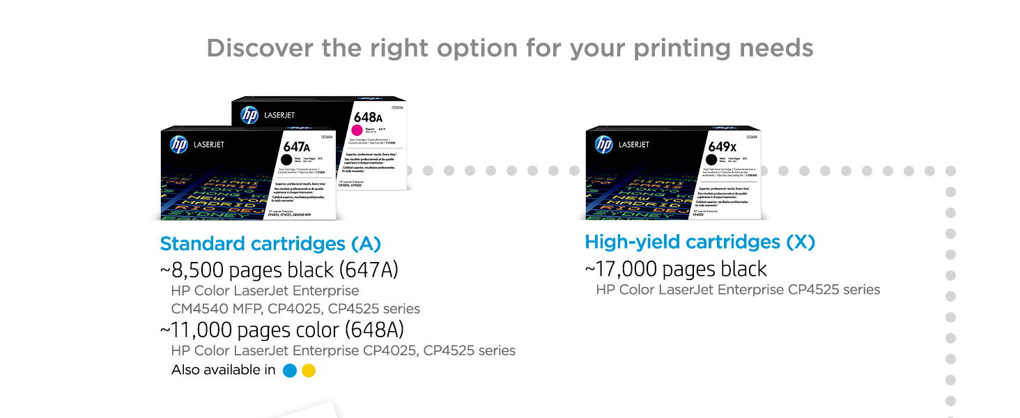 original hp 648 649 toner standard high-yield cartridges