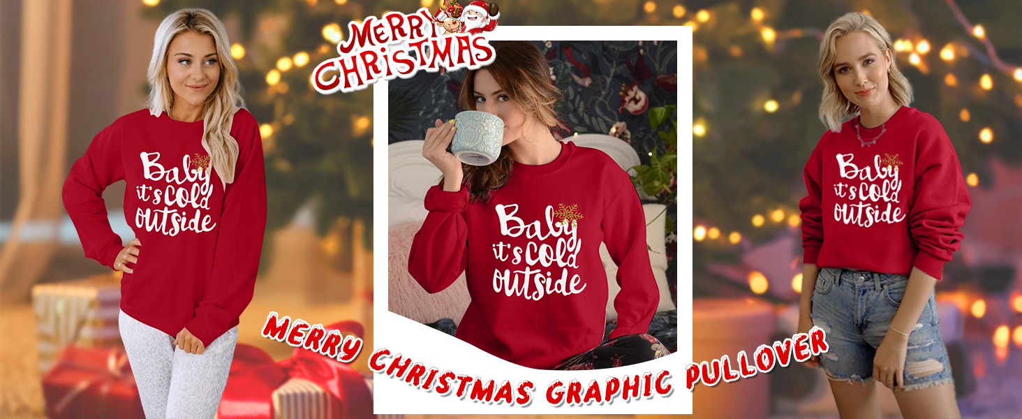 Merry Christmas Sweatshirt Women