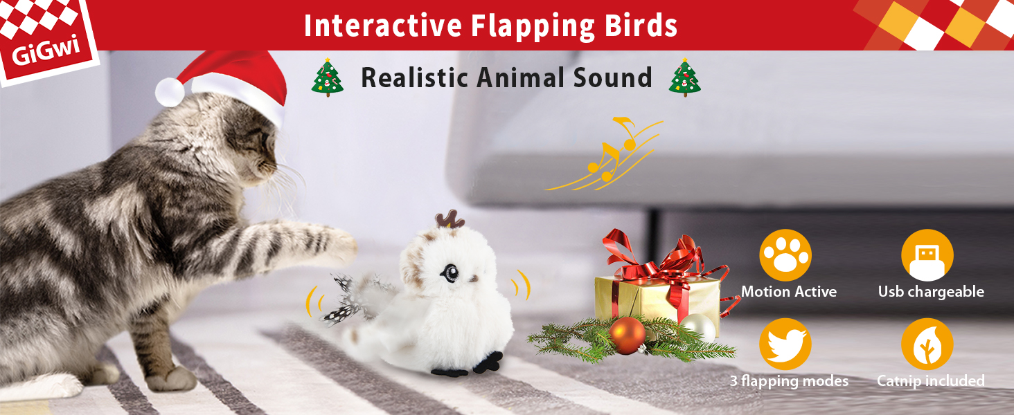 flapping bird cat toy