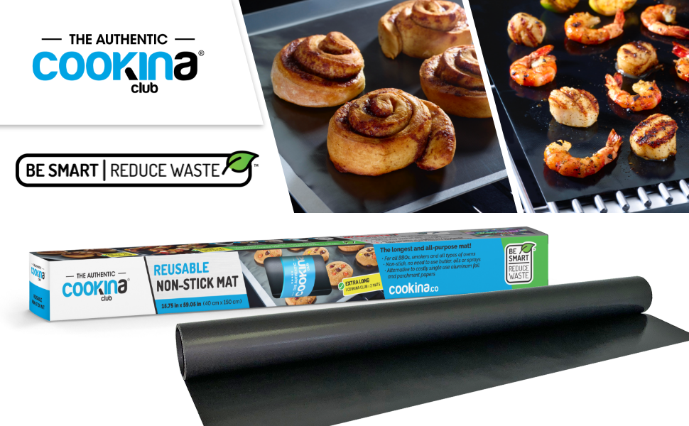 COOKINA Club Reusable NonStick Mat Extralong and 100 NonStick